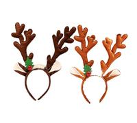 CLISPEED 2Pcs Chic Antler Hairband Christmas Party Hair Decor with Cloth Material for Adults Cute Reindeer Headband for Holiday Cosplay and Festive Birthday Celebration