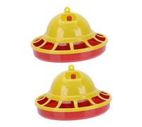 CLISPEED 2pcs Chick Feeder and Waterer Plastic Outdoor Container Household Trough for Chicks Poultry Feeding Equipment