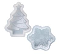 CLISPEED 2Pcs Christmas Theme Silicone Candle Wax Molds Flexible Non Stick DIY Scented Candle Craft Molds for Handmade Holiday Decorations and Gifts