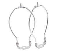 CLISPEED 2pcs Chrome Lamp Shade Harp Holder Durable Electroplated Horn Bracket for Table and Floor Lamps Stable Harvard Frame Design for Even Light Distribution and Height