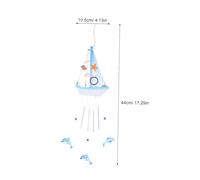 CLISPEED 2pcs Coastal Sailboat Wind Chimes Outdoor Nautical Hanging Ornaments for Garden Patio Ocean-themed Decorative Bells with Soothing Sounds Summer Seaside Decor