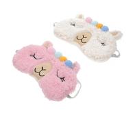 CLISPEED 2Pcs Comfortable Night Blindfold with Lovely Alpaca Design Breathable Eye Shade Masks for Women for Sleepovers and Pajama Parties