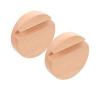 CLISPEED 2pcs Creative Round Wooden Phone Stands Simple Cell Phone Holder for Desk Office Home Travel Compatible with Smartphones