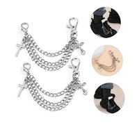 CLISPEED 2pcs Cross Shoe Chains Boot Chain Jewelry Lightweight with Lobster Clasps Decorative Sneaker Accessories for Unisex Shoes Stylish and Easy to Install