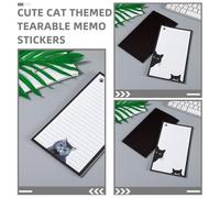 CLISPEED 2pcs Cute Cat Shaped Self-sticky Memo Pads Writable Paper Notes Versatile Use for Office Desk Accessories and Classroom Supplies in Black