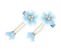 CLISPEED 2pcs Delicate Flower Pearl Tassel Hairpins for Girls Hair Accessories for Parties Weddings and Special Occasions Eye-catching Design