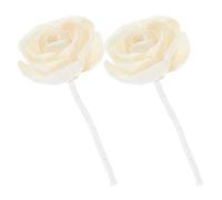 CLISPEED 2pcs Diffuser Flower Stick with Faux Camellia Flower Design, Floral Diffuser Wick for Essential Oils, Easy to Use and No Maintenance, Air Freshening Decor for Living Rooms and
