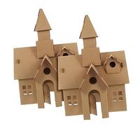CLISPEED 2pcs DIY Cardboard Castle Assembly Kit for Creative Paper Building Educational Hand Eye Coordination Craft Puzzle House Stimulates Learning and Creativity