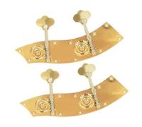 CLISPEED 2pcs Double Bass Tuning Pegs String Knobs for Replacement Elegant Golden Finish Easy Maintenance Smooth Touch