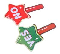 CLISPEED 2pcs Double Sided Classroom Voting Paddles Handheld Plastic Cards with Handle Design for Judging and Teaching, Portable Bright Red Signs for Teachers and Students