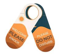 CLISPEED 2pcs Double-sided Door Hanger Sign for Hotel Rooms Reversible Do Not Disturb and Welcome Please Knock Door Knob Hanging Sign Thickened Paper Material Clear Bold Text for Easy Guest