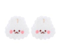 CLISPEED 2pcs Embroidery Patches Self-Adhesive Felt Appliques Cute Three-Dimensional Bear Rabbit Animal Decoration for Bags Clothing