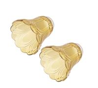 CLISPEED 2Pcs European Style Durable Glass Lampshade Covers for Wall Floor Ceiling Lamps Modern Bell Shaped Light Accessory Tea Color with Fitting Household Decorative Lamp Cover