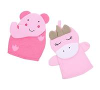 CLISPEED 2Pcs Exfoliating Shower Mittens for Body Scrubbing Lightweight Bath Gloves for Gentle Skin Cleaning and Dead Skin Removal Cute Elephant Unicorn Design for Adults