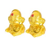 CLISPEED 2pcs Feng Shui Tsai Shen Yeh Mini Money Saving Bank Compact Plastic Coin Bank for Cash and Coins Decorative Chinese Wealth Figurine for Housewarming and Festive Gifts