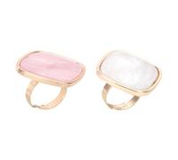 CLISPEED 2pcs Finger Ring Plate Nail Art Palettes 1.18x1.18x0.98in Resin Mini Ring Shape Convenient to Wear Mixing Color Design for Nail Art Lovers at Party and Beauty Salon
