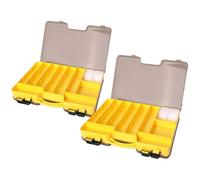 CLISPEED 2pcs Fishing Organizer Box Durable Double Sided Tackle Storage Case with Compartments for Efficient Bait Organization for Fishing Lures and Accessories Outdoor Use