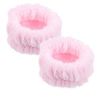 CLISPEED 2pcs Flannel Face Wash Wristbands Towel Wristbands for Washing Face Makeup Hair Band Workout Headband Bath Wrap Hair Band