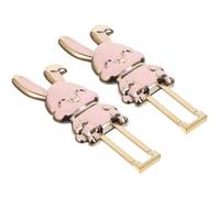 CLISPEED 2pcs Foldable Pink Rabbit Phone Stand Desktop Holder Adjustable Cell Phone and Tablet Bracket with Long Ears Design for Home and Office Use