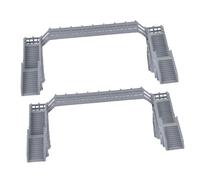 CLISPEED 2pcs Footbridge Building Model DIY Miniature Railway Layout Decor Sturdy Footbridge for Sand Table Enhance Model Train Scenery with Interactive Design