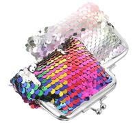 CLISPEED 2pcs Glitter Coin Purses with Kiss Lock Closure Small Sequin Wallets for Women and Portable Mini Change Pouches for Cash Keys and Small Items and Lightweight Compact Design