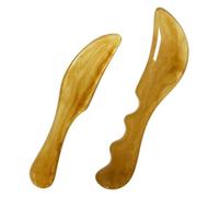CLISPEED 2Pcs Gua Sha Massage Tools Scraping Boards for Body and Face Lymphatic Massage 1 Smooth and 1 Serrated Edge Suitable for Men and Women Home Use