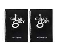 CLISPEED 2pcs Guitar Chord Notebook with 6 String Manuscript Paper, Strong Binding and Chord Fingering Chart, 50 Sheets Each, for Music Classes and Solo Practice, Paper and Pp Material