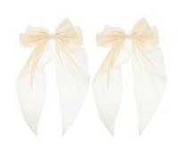 CLISPEED 2pcs Hair Bow Clip Large Beige Iron Hair Bow Clips with Elegant Design and Decorate for Bridal Shower and Wedding