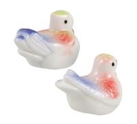 CLISPEED 2pcs Handmade Ceramic Duck Chopsticks Rest Cute Bonsai Design Dinner Fork Holder Romantic Tableware Accessory for Kitchen Decor