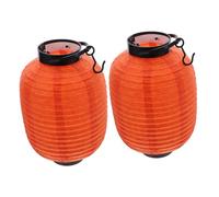 CLISPEED 2pcs Hangable Festival Paper Lanterns Home Decor Japanese Style Lantern Lamp Portable Paper Hanging Japanese Asian Style Decorative Orange