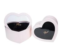 CLISPEED 2Pcs Heart-Shaped Flower Arrangement Boxes with Lids, Pink Boxes for Valentine'S Day and Wedding, Paper Flower Packaging for Birthday Presents