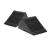 CLISPEED 2pcs Heavy Duty Rubber Wheel Chocks for Truck and Trailer Triangular Portable Anti-slip Wheel Stoppers with Lightweight Design