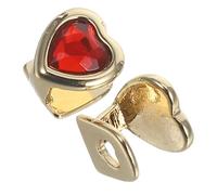 CLISPEED 2pcs Hip Hop Teeth Grills for Men Women Red Green Heart Shaped Acrylic Rhinestone Fake Tooth Caps Comfortable Sturdy Costume Jewelry for Party Rapper Fancy Dress Accessories