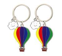 CLISPEED 2pcs Hot Air Balloon Keychain Creative Pendant Keyring for Travel Commemorations Unique for Men and Women Elegant and Durable Design for Business and Celebrations