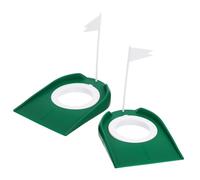 CLISPEED 2pcs Indoor Golf Putting Cups Detachable Putting Trainer Aids with Flags Durable Practice Discs for Home Office Golf Training