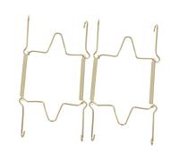 CLISPEED 2pcs Invisible U-Shaped Spring Plate Holder Metal Wall Hanger for Decorative Plates No Trace Mounting Easy Hooking Stable Display Rack for Home Wall Decoration