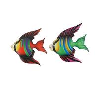 CLISPEED 2pcs Iron Fish Wall Art Decor Wrought Iron Wall Hanging Ornament for Home Garden and Corridor Textured Design Smooth Edges for Vibrant