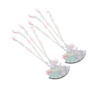 CLISPEED 2pcs Japanese Kimono Hair Clips with Floral Fan Design and Tassels Lightweight Non-slip Hairpins for Women Cosplay Weddings Hanfu and Cultural Celebrations