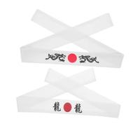 CLISPEED 2pcs Japanese Style Headband for Men Sweat-absorbing Samurai Chef Hairband with Fade-resistant Print Comfortable Fit for Cooking Exercise and Fitness Activities