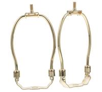 CLISPEED 2pcs Lamp Shade Harp Holder Electroplated Golden Lampshade Bracket for Table and Floor Lamps Flexible Height Harvard Frame for Optimal Light Diffusion and Eye Protection