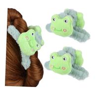 CLISPEED 2pcs Large Hair Claw Clips for Thick Hair Giant Frog Plush Decor Synthetic Fiber Material Lightweight and Portable for Travel and Holiday Presents