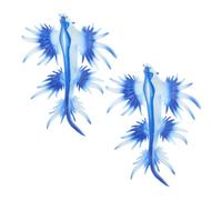 CLISPEED 2pcs Lifelike Soft Plastic Sea Slug Model Cute Animal Figurines for Desktop Ocean Creatures Decoration Portable Educational Simulation Animal for Stem Learning