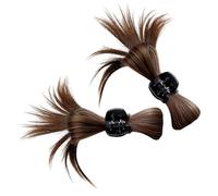 CLISPEED 2Pcs Light Brown Hair Bun Claw Clips for Women Synthetic Hair Extensions Half-Up Messy Wig Accessories Suitable for Holiday Events and Daily Styling