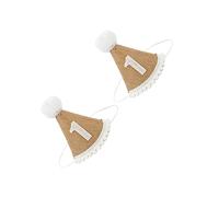 CLISPEED 2pcs Linen Birthday Party Hats for Boy Girl Photo Prop Headdress Sweet and Fashionable Headwear for Boys Party Favor to Celebrate and Capture Memories