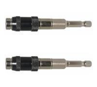 CLISPEED 2pcs Magnetic Pivot Drill Bit Holder with Quick Connection, 1/4 Inch Chrome-Vanadium Steel Flexible Extension for Power Tools, Adjustable Angle 0-20 Degrees, for Tight Spaces