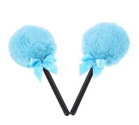 CLISPEED 2pcs Makeup Powder Puff Soft Plush Velvet Handle Loose Powder Applicator for Face and Body Setting, Travel Friendly Cosmetic Makeup Pads in Taupe