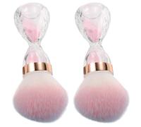 CLISPEED 2pcs Manicure Brush Dust Powder Remover Brush Curved Soft Fiber Ergonomic Handle Gentle Care for Makeup Enthusiasts and Nail Artists Beauty Use