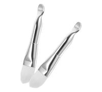 CLISPEED 2pcs Mask Applicator Brush Facial Mud Mask Brush 5.38x0.98x0.59in Portable Double Side Design Nylon Aluminum Abs Personal Use Home Beauty Salon