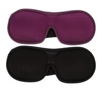 CLISPEED 2Pcs Memory Foam Sleep Eye Mask with Elastic Bands Light Blocking Nap Blindfold for Travel and Night Sleep Comfortable Skin-Friendly Black and Purple