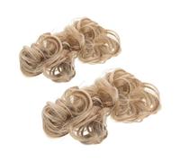 CLISPEED 2pcs Messy Bun Hair Piece Synthetic Chignon Wig with Realistic Curl Texture Invisible Hair Volume Enhancer for Women Daily Wear Party Wedding Updo Accessory